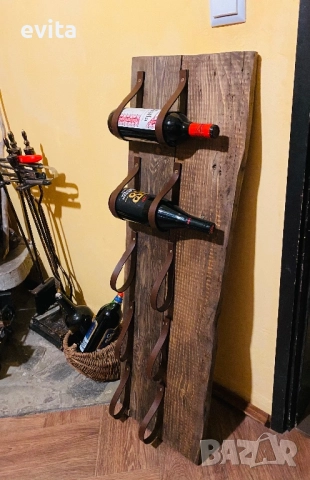 Елегантна стойка за 2–10 бутилки вино – кожа или премиум въже, снимка 15 - Други - 52406559
