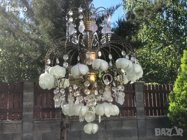 старинен кристален полилей, снимка 11 - Антикварни и старинни предмети - 50341982