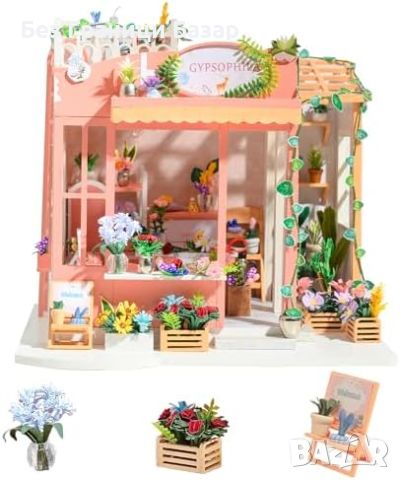 Нов Комплект за сглобяване на миниатюрна къща Gypsophila Flower Shop, снимка 1 - Други - 46438597