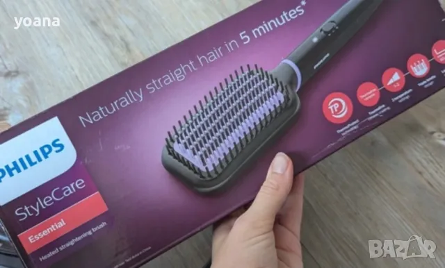 Стилизираща четка за коса с горещ въздух Philips BHH880/00, Технология ThermoProtect, Керамични плоч, снимка 5 - Маши за коса - 49792082