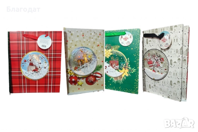 Коледна подаръчна чанта със снежна топка