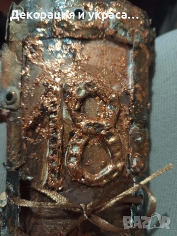 Стийм пънк бутилка с алкохол за годишнина, снимка 9 - Декорация - 52586263