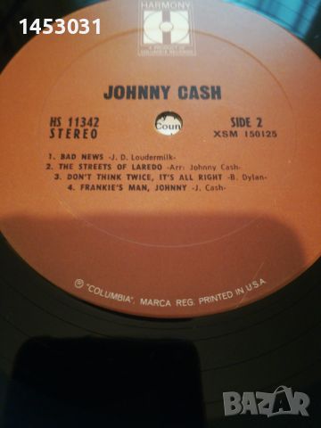 Грамофонна плоча JOHNNY CASH, снимка 6 - Грамофонни плочи - 46144990