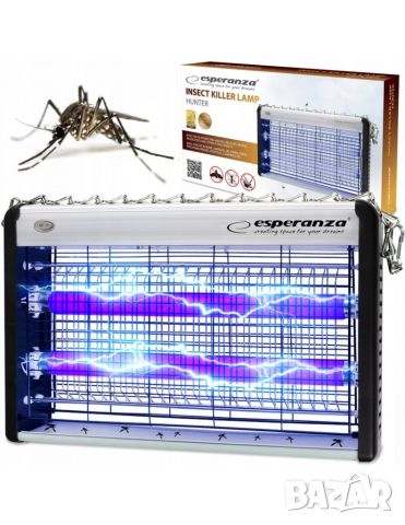 Лампа против насекоми UV Esperanza EHQ006 Hunter, 20W, 38,5х7,5х25см., 2 ГОДИНИ ГАРАНЦИЯ, снимка 3 - Други стоки за дома - 46653658