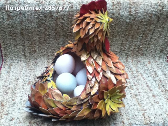 Кошница за яйца Кокошка, снимка 4 - Декорация за дома - 45462518