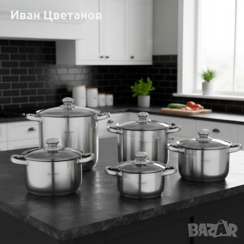 Комплект 10 части Edenberg EB-4009 от неръждаема стомана - равномерно и бързо готвене