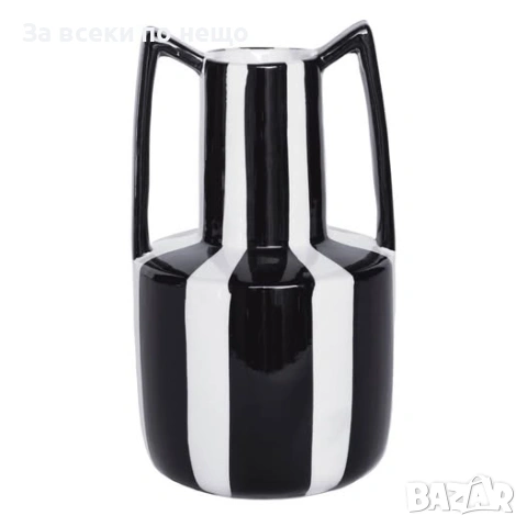 Модерна керамична ваза в бяло и черно Код P2126