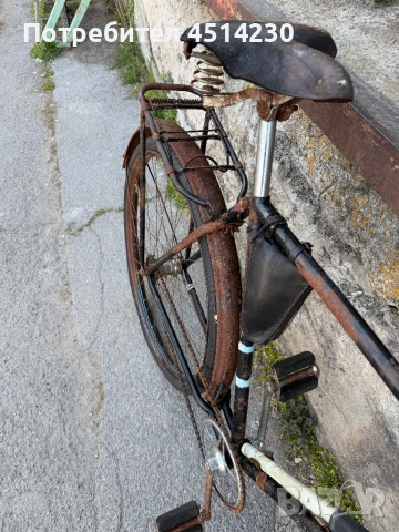 Винтидж градски велосипед с пружинна кожена седалка за реставрация, снимка 2 - Други ценни предмети - 53863188