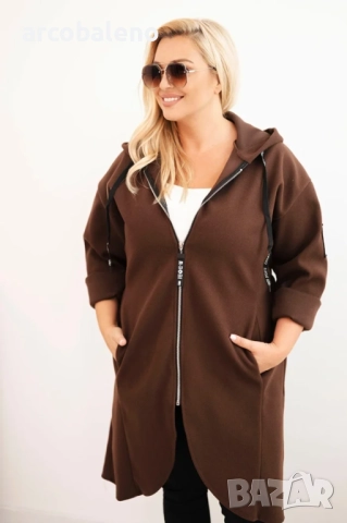 Елегантно дамско палто Plus Size с яка и големи джобове fango, 7цвята , снимка 7 - Палта, манта - 51684855