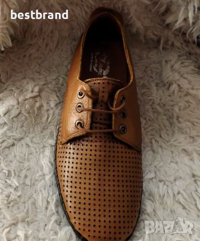 Мъжки обувки от естествена кожа с перфорация , код 23/69, снимка 4 - Ежедневни обувки - 46359800