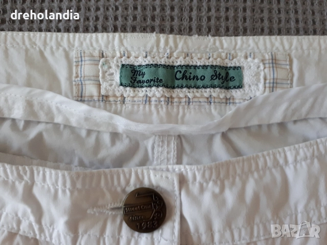 Бял памучен панталон Street One - M, снимка 5 - Панталони - 51736651