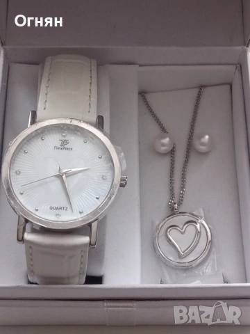 Комплект за дами TIME PIECE часовник,колие и обици, снимка 3 - Дамски - 53063156