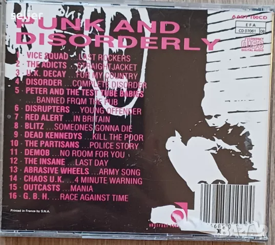 Punk And Disorderly Made in UK 1988г Стил:PUNK Състояние на диска :VG++ Състояние на кутия:VG+ Рядък, снимка 2 - CD дискове - 48405486