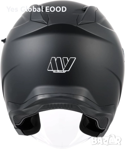 MY-835 джет каска с визьор, ECE 22.06, матово черна, M N5, снимка 3 - Аксесоари и консумативи - 51910818