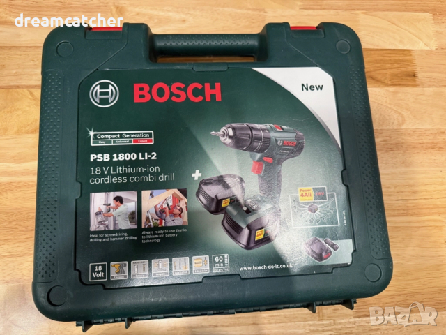 Акумулаторен витоверт Bosch Cordless Combi Drill PSB 1800 LI-2 (1 батерия, 18 Volt System, с куфар)
