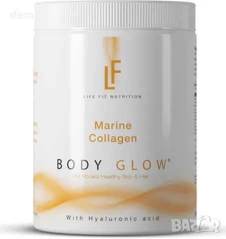 Морски колаген Body Glow на прах, 10 000 mg с хиалуронова киселина и витамин C, 300 грама, снимка 1 - Хранителни добавки - 49112836