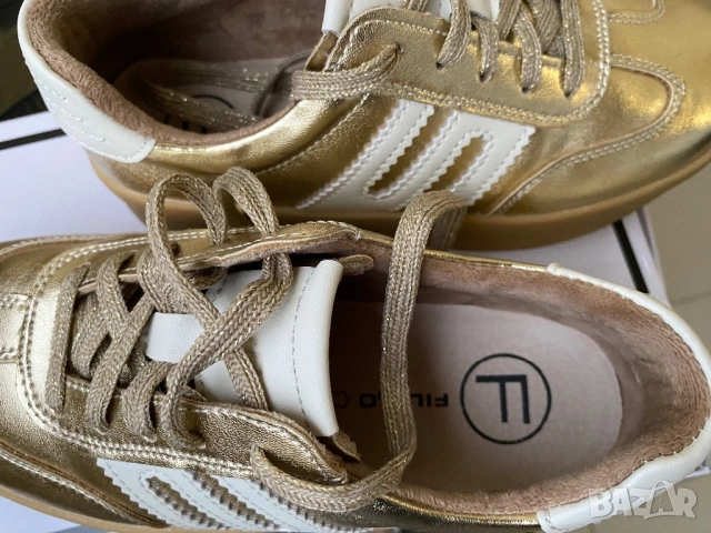 НОВИ Златни дамски кецове  естествена кожа — 37 , снимка 5 - Кецове - 52512651