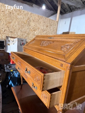 старинно бюро (Секретар) от дъб – Ръчна изработка, снимка 10 - Бюфети - 52873100