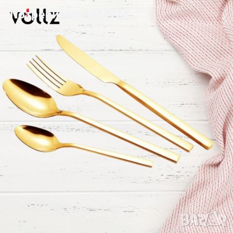 Прибори 24ч.Voltz OV51512A24, неръждаема стомана, сребърен/златен/черен, снимка 3 - Прибори за хранене, готвене и сервиране - 45385161
