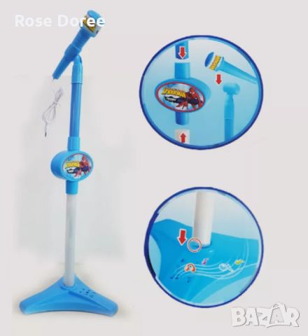 Детски светещ микрофон на стойка спайдърмен, снимка 2 - Музикални играчки - 45838159
