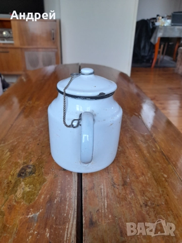 Стар емайлиран чайник #82, снимка 4 - Други ценни предмети - 52204285