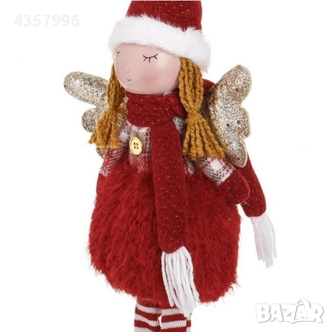 Коледна декоративна фигура Ангелче с брокатени крила, 57см, снимка 2 - Декорация за дома - 52394484