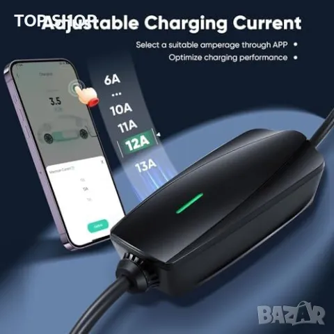 Ново Зарядно за EV с Приложение, 8М, 6-13A, 3.3kW кабел електромобил, снимка 3 - Аксесоари и консумативи - 49723943