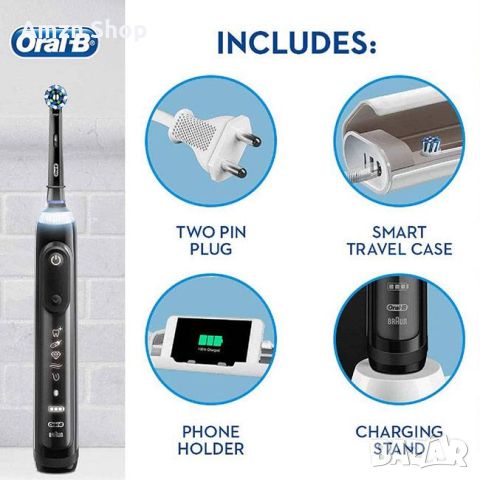 Електрическа четка за зъби Oral-B Genius 9000 Midnight Black 6 програми 4 глави Bluetooth USB, снимка 6 - Други - 46792031