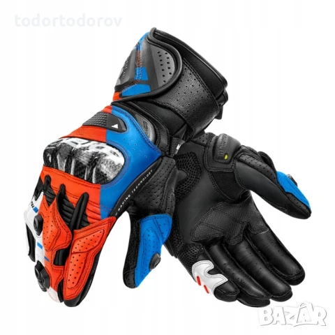 Кожени мото ръкавици SHIMA RS-3 BLUE,всички протектори,вентилация!
