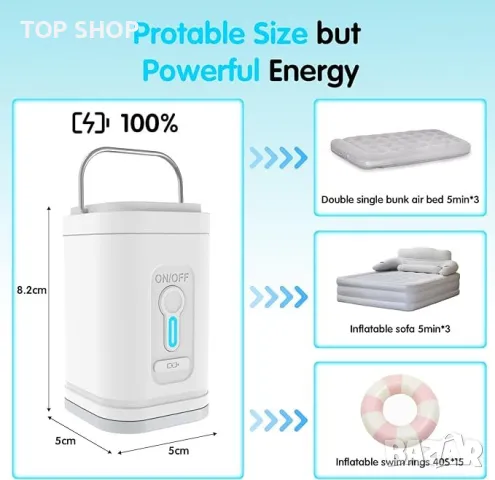 Електрическа въздушна помпа 2 в 1 Homealexa, снимка 6 - Надуваеми легла - 49965402