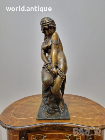 Прекрасна стара антикварна френска бронзова фигура пластика статуетка 