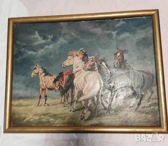 ПРОМО-10%! 4бр. маслени картини в/у платно-натюрморт цветя и морски пейзаж, снимка 5 - Антикварни и старинни предмети - 53390178