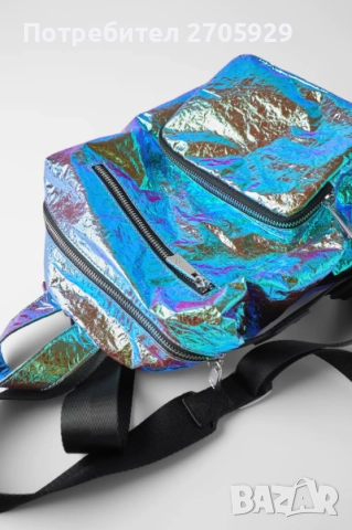 Zara шанжирана ефектна раница цвят хамелеон, снимка 4 - Кенгура и ранички - 51470601