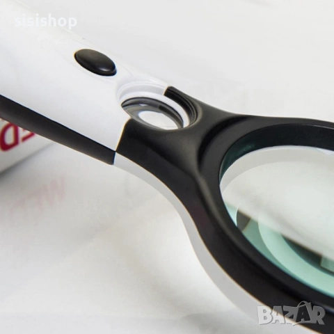 Джобна мини лупа с 3 LED диода и два обектива (3X + 45X)  2202, снимка 5 - Други стоки за дома - 53610645