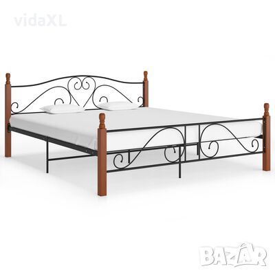 vidaXL Рамка за легло, черна, метал, 180x200 cм(SKU:284683, снимка 1 - Спални и легла - 45147291