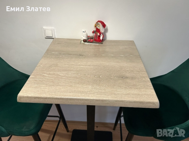 К-Т маса и Бар СТОЛОВЕ 2БР тъмнозелени/кадифе, снимка 2 - Столове - 52443031