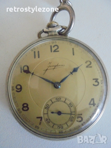№ 8381 Стар джобен часовник Junghans  , снимка 2 - Антикварни и старинни предмети - 52506341