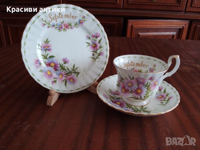 Royal Albert, Flowers of the month, колекционерски сет от фин костен порцелан , снимка 3 - Антикварни и старинни предмети - 46769824