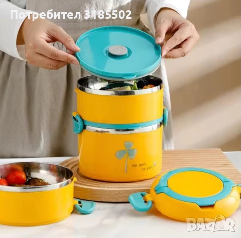 Ефективна и практична тройна кутия за съхранение на храна, снимка 4 - Кутии за храна - 51392870