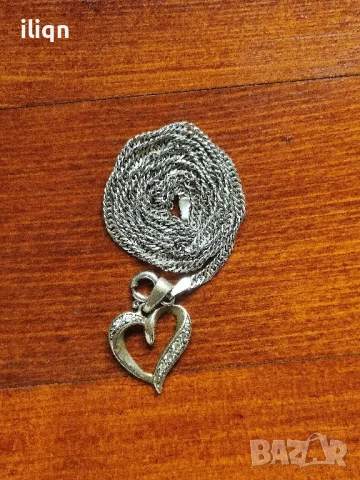 Сребърен синджир с висулка. 50см. Цена 28,99лв. За Севлиево безплатна доставка.