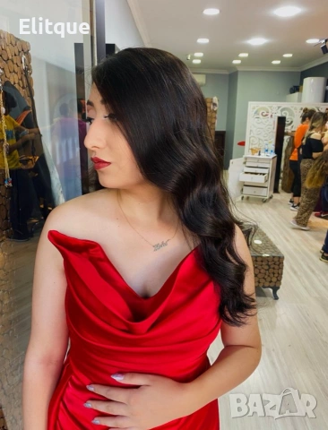 ⭐️Дълги сатенени рокли с цепка, снимка 2 - Рокли - 53195508