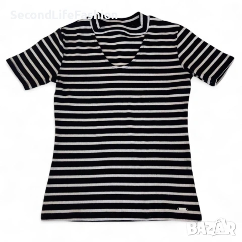 Дамска плетена тениска GUESS Los Angeles с къс ръкав раирана размер S