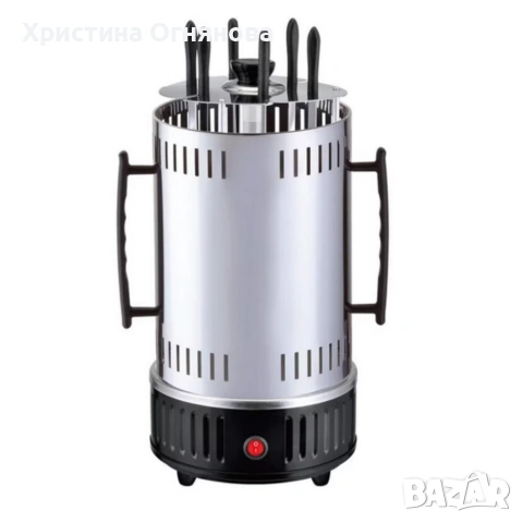 Електрическа скара за барбекю с 6 вертикални шиша – 1000W, автоматично въртене, без дим, снимка 4 - Друга електроника - 54033106