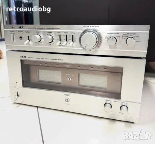 🔉Колекционерски аудио сет предусилвател + крайно стъпало AKAI PS - 200C + AKAI PS-120 M🔉