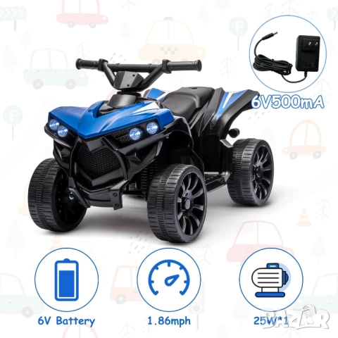 Детско акумолаторно ATV електрическо АТV 6V моторче за деца с музика, снимка 7 - Електрически играчки - 54004782