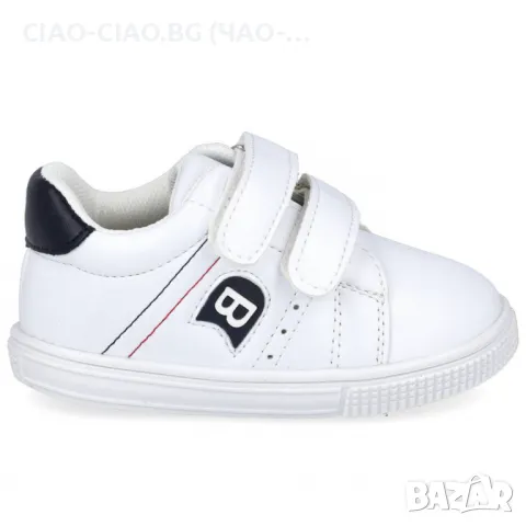 Бели бебешки обувки Унисекс със синьо лого BUBBLE KIDS, снимка 3 - Бебешки обувки - 50154160