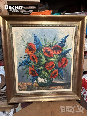 Картина масло с цветя 