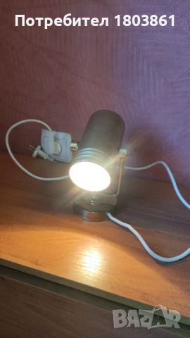 Винтидж настолна лампа от месинг с подвижно рамо, снимка 3 - Настолни лампи - 45180676