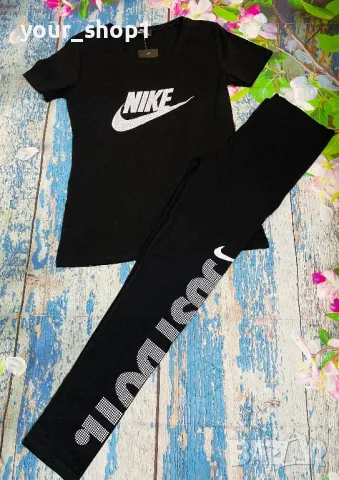 Nike дамска тениска + клин , снимка 1 - Спортни екипи - 46827098