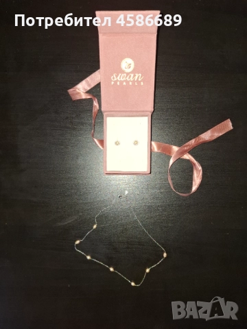 Swan peаrls Сребърни Обеци и колие , снимка 2 - Бижутерийни комплекти - 51657858